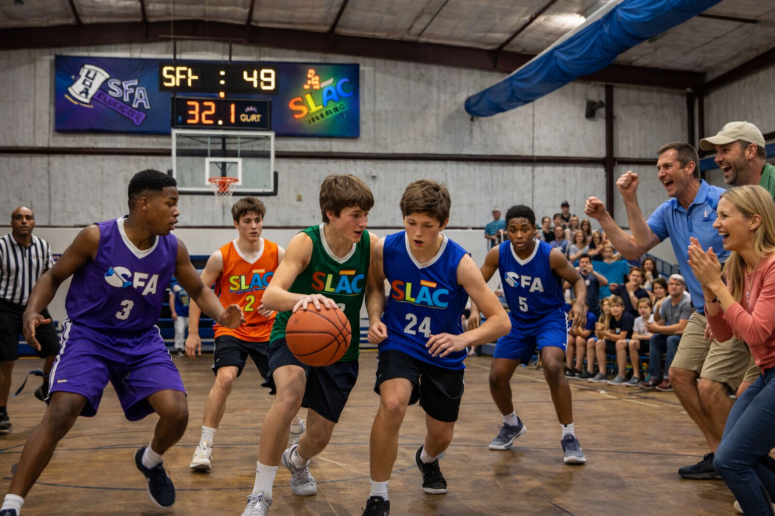 Community basketball games at SLAC